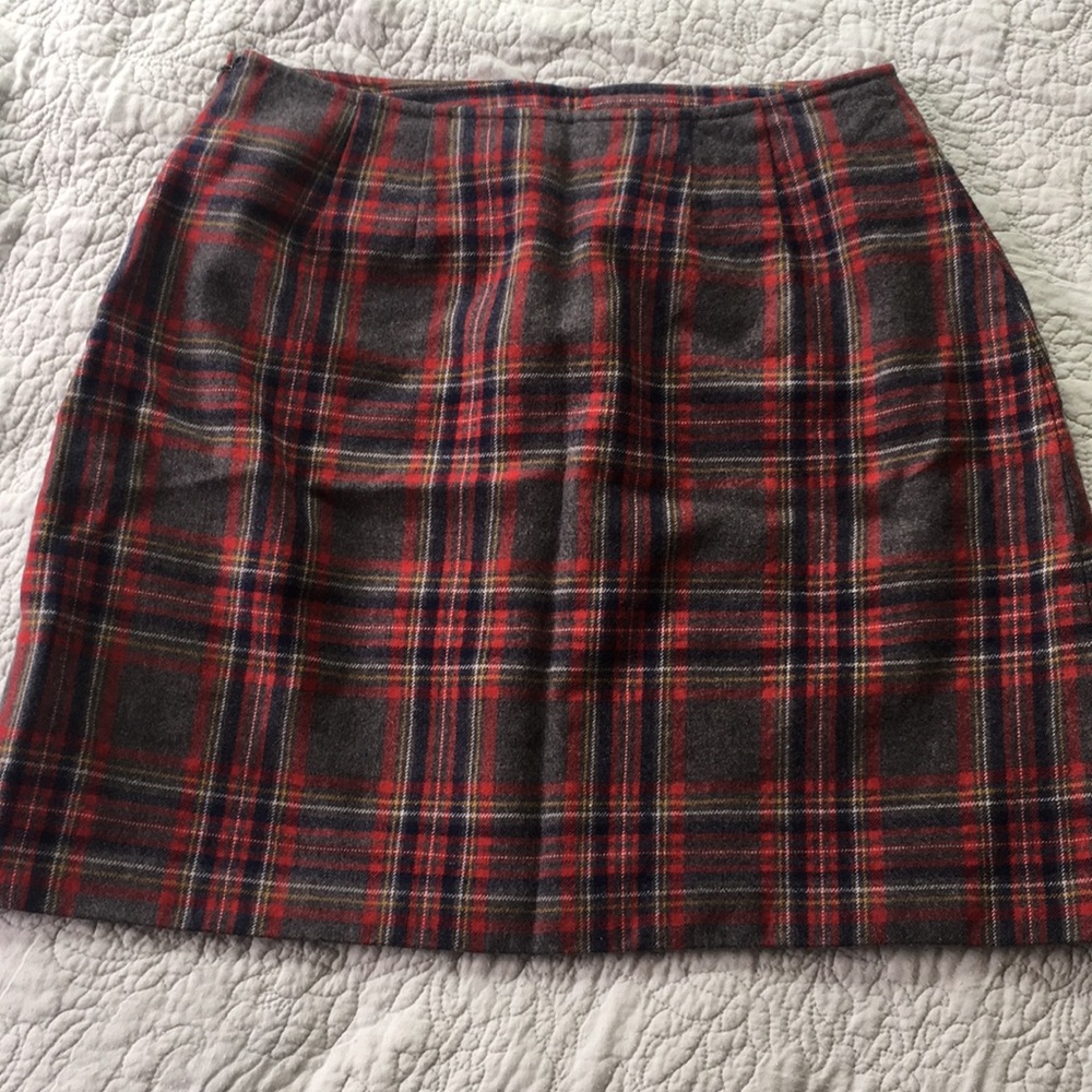 Plaid Wool Skirt - Picture 4 of 7